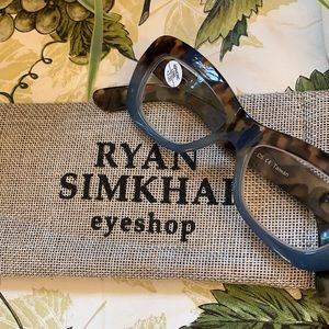 NWT Ryan Simkhai 3.0 readers in tortoise/sea blue